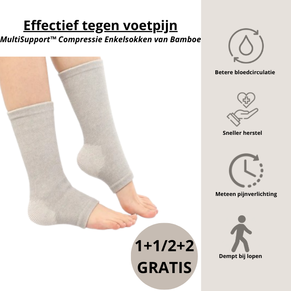 MultiSupport™ Compressie Enkelsokken van Bamboe | 1+1 GRATIS