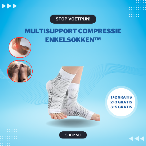 Stop voetpijn | MultiSupport Compressie Enkelsokken™